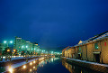 069：　小樽　小樽運河　冬　夜景