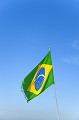 ブラジル国旗と青空