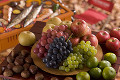 秋の果物とバーベキュー